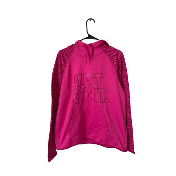 Nike Women's Therma-fit Pink Just Do It Sweater Camouflage Size L Activewear - Picture 1 of 5